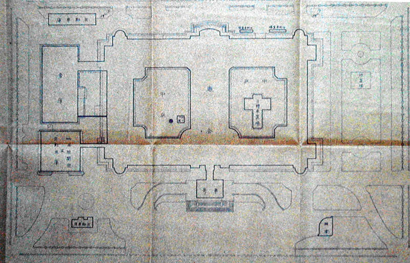 A layout plan for the Office of the Governor-General drawn in the Japanese colonial period (reprinted from Compilation of Documents of the Office of the Governor-General‧臺灣總督府公文類纂)